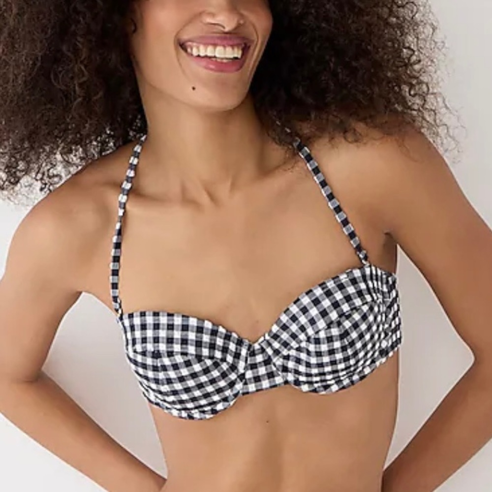 NWT J Crew 34C Gingham Check Bikini Set